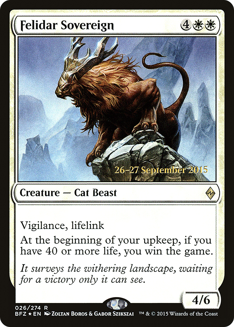 Felidar Sovereign (PRE-26S) - Battle for Zendikar Promos Foil