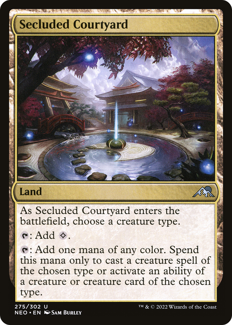 Secluded Courtyard (NEO-275) - Kamigawa: Neon Dynasty Foil