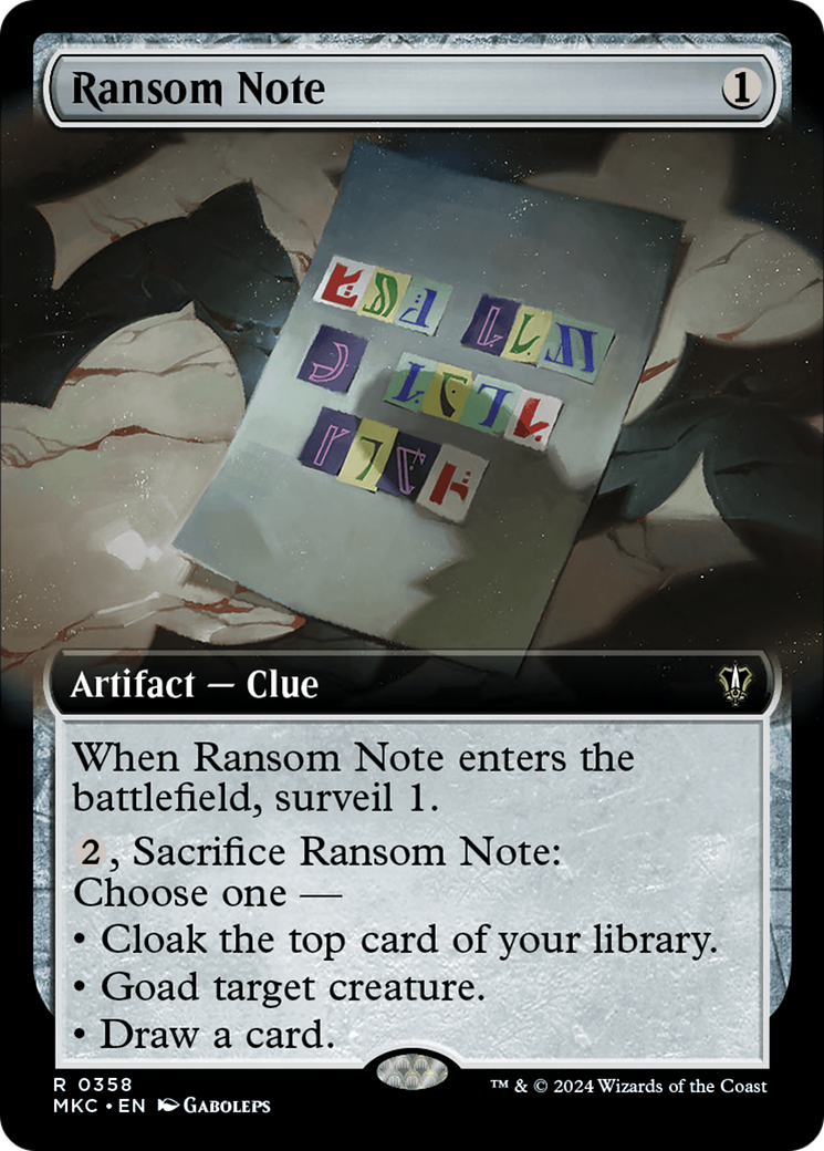 Ransom Note (MKC-358) - Murders at Karlov Manor Commander: (Extended Art)