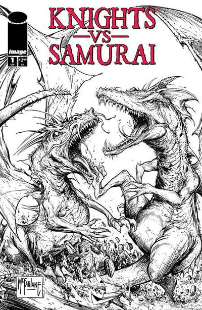 Knights Vs Samurai #1 C Todd McFarlane BW Variant SIGNED David Dastmalchian (09/25/2024) Image