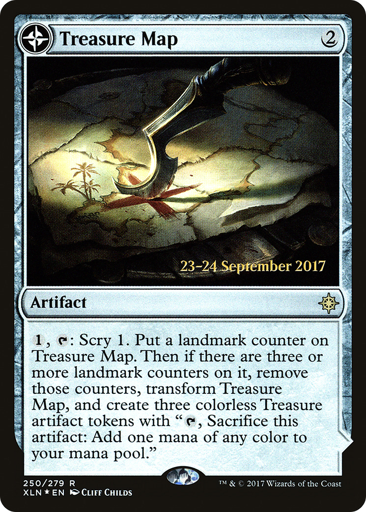 Treasure Map // Treasure Cove (PRE-250S) - Ixalan Promos: (compasslanddfc) Foil