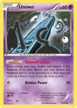 Unown 030/98 - XY  Ancient Origins Reverse Holofoil