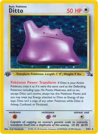 Ditto 003/62 - Fossil 1st Edition Holofoil