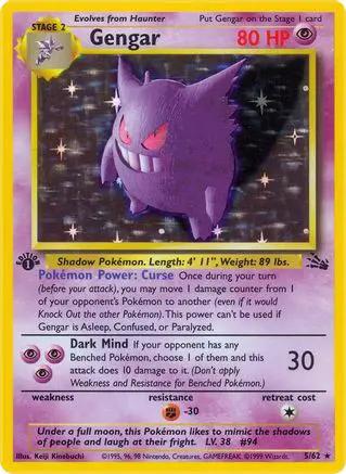 Gengar 005/62 - Fossil 1st Edition Holofoil