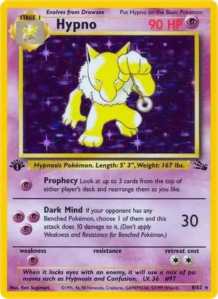 Hypno 008/62 - Fossil 1st Edition Holofoil