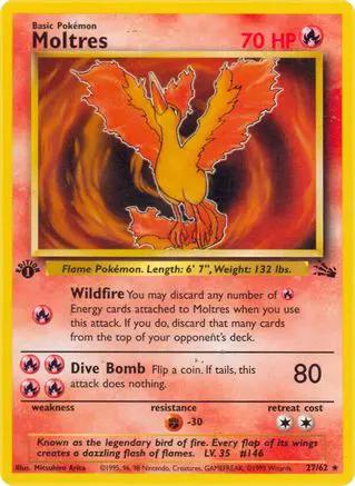 Moltres 027/62 - Fossil 1st Edition