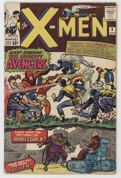 Uncanny X-Men 9 Marvel 1965 VG Avengers Vs Jack Kirby Stan Lee