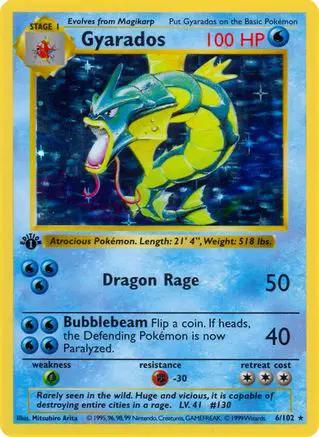 Gyarados 006/102 - Base Set Shadowless 1st Edition Holofoil