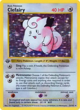 Clefairy 005 - Base Set Shadowless 1st Edition Holofoil