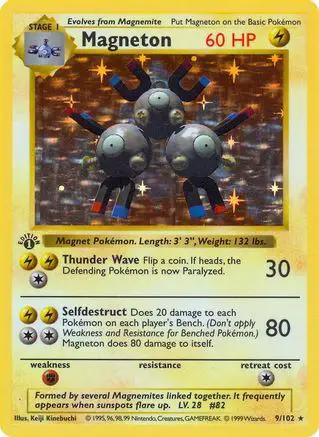 Magneton 009/102 - Base Set Shadowless 1st Edition Holofoil
