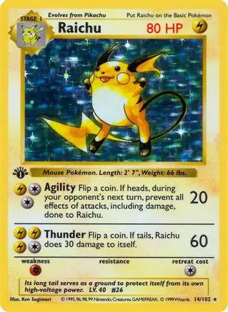 Raichu 014 - Base Set Shadowless
