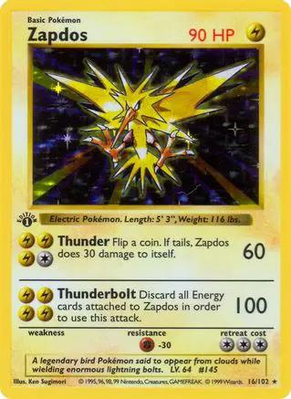 Zapdos 016 - Base Set Shadowless