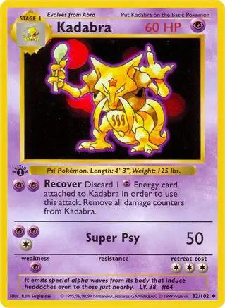 Kadabra 032/102 - Base Set Shadowless Unlimited