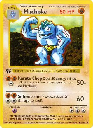 Machoke 034/102 - Base Set Shadowless 1st Edition
