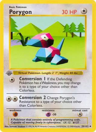 Porygon 039/102 - Base Set Shadowless Unlimited