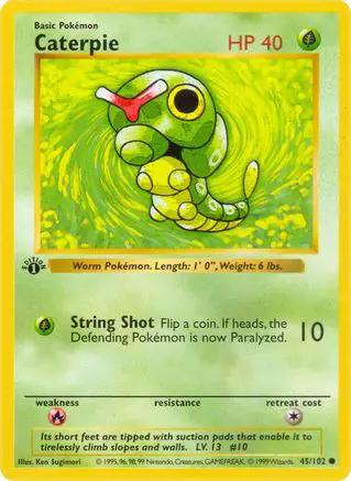 Caterpie 045/102 - Base Set Shadowless 1st Edition