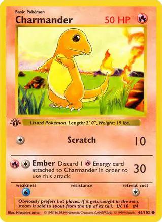 Charmander 046/102 - Base Set Shadowless 1st Edition