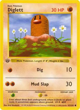 Diglett 047/102 - Base Set Shadowless 1st Edition