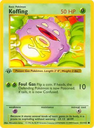 Koffing 051/102 - Base Set Shadowless Unlimited