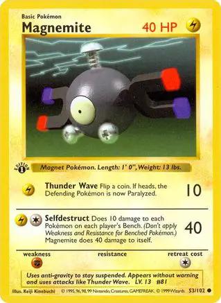 Magnemite 053/102 - Base Set Shadowless 1st Edition