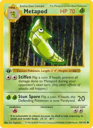 Metapod 054/102 - Base Set Shadowless Unlimited