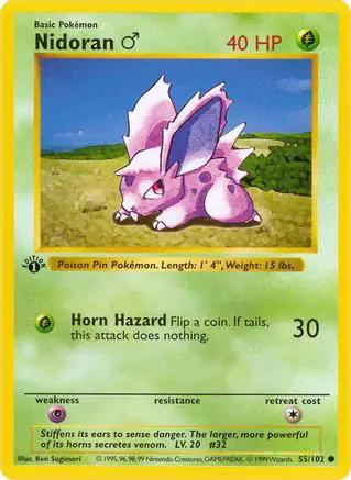 Nidoran M 055/102 - Base Set Shadowless 1st Edition