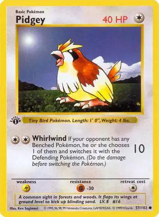 Pidgey 057/102 - Base Set Shadowless Unlimited