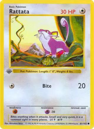 Rattata 061/102 - Base Set Shadowless 1st Edition