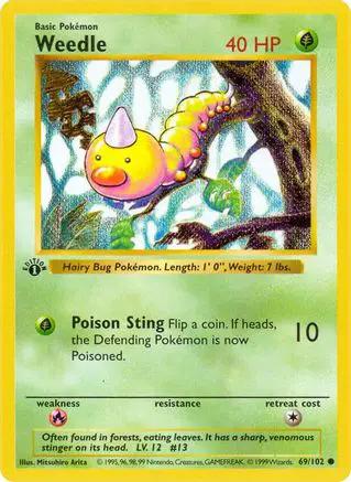 Weedle 069/102 - Base Set Shadowless 1st Edition