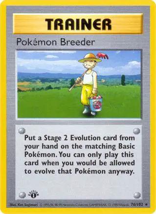 Pokemon Breeder 076/102 - Base Set Shadowless 1st Edition
