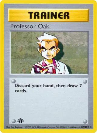 Professor Oak 088/102 - Base Set Shadowless 1st Edition