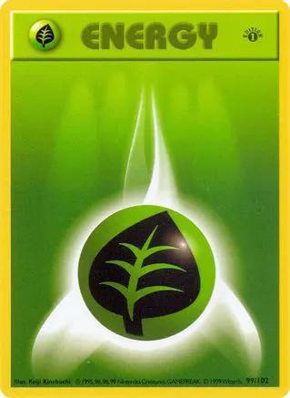 Grass Energy 099/102 - Base Set Shadowless 1st Edition