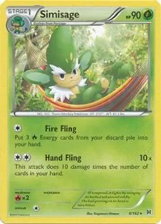 Simisage 006/162 - XY  BREAKthrough Reverse Holofoil
