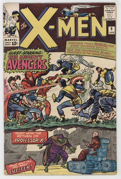 Uncanny X-Men 9 Marvel 1965 FN Avengers Vs Jack Kirby Stan Lee