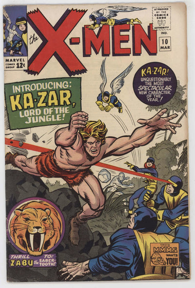 Uncanny X-Men 10 Marvel 1965 FN 1st Ka-Zar Jack Kirby Stan Lee