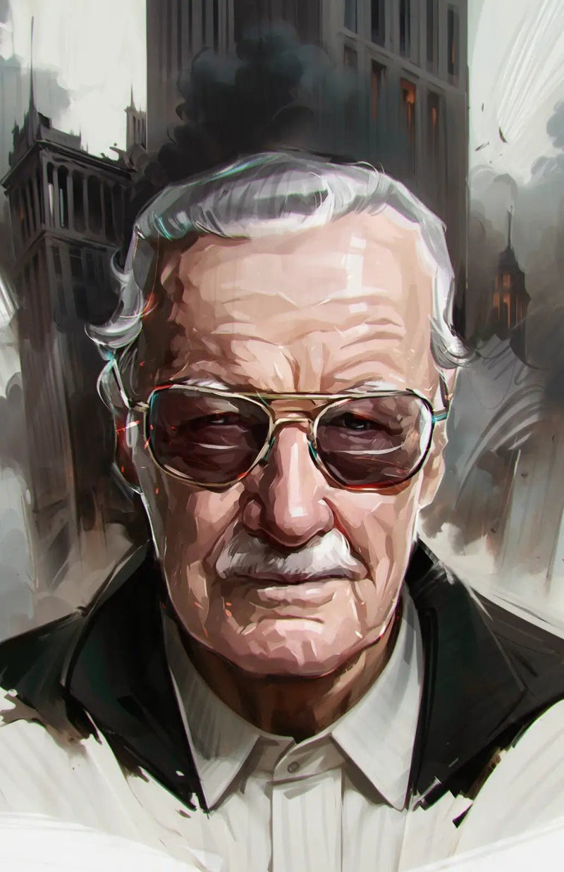 TRIBUTE: STAN LEE VIKTOR MILLER GAUSA VIRGIN VARIANT FANEXPO DALLAS 2025 KNIGHT OF COMICS EXCLUSIVE LTD 150