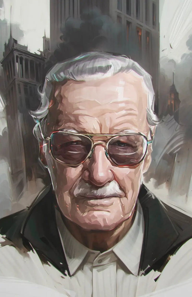 TRIBUTE: STAN LEE VIKTOR MILLER GAUSA FOIL VARIANT FANEXPO DALLAS 2025 KNIGHT OF COMICS EXCLUSIVE LTD 50
