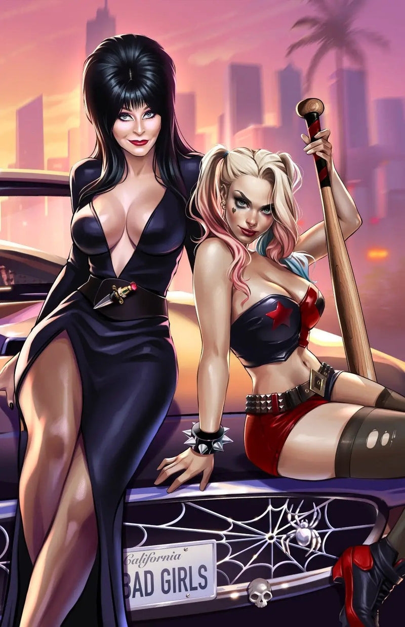 HARLEY QUINN X ELVIRA #1 - KATYA SINYUKHINA COVER A WRAPAROUND NYCC 2025 KNIGHT OF COMICS EXCLUSIVE LTD 500