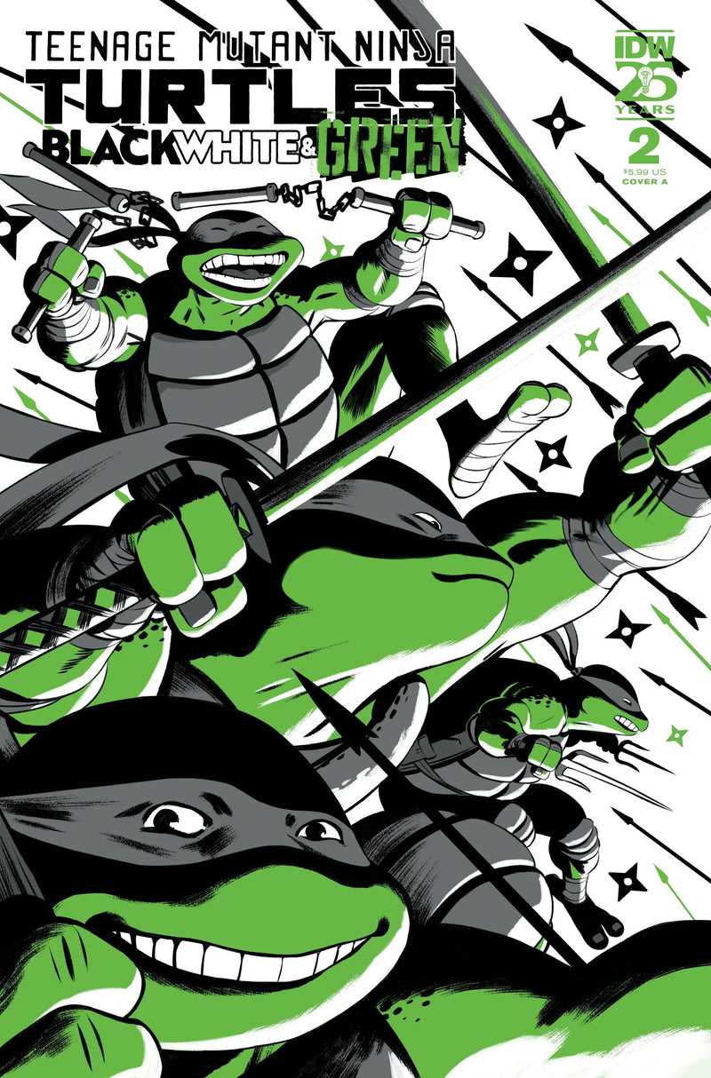 Teenage Mutant Ninja Turtles TMNT Black White & Green #2 A Javier Rodriguez (06/19/2024) Idw