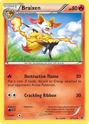 Braixen 012/124 - XY  Fates Collide Reverse Holofoil
