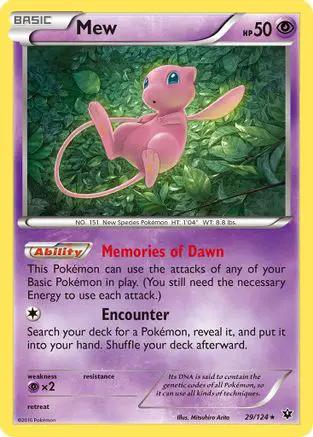 Mew 029/124 - XY  Fates Collide Reverse Holofoil