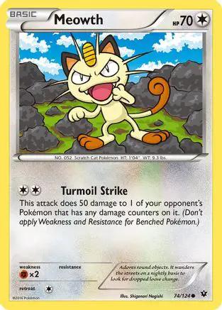 Meowth 074/124 - XY  Fates Collide Reverse Holofoil