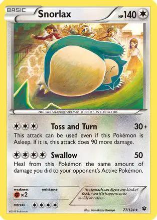 Snorlax 077/124 - XY  Fates Collide Reverse Holofoil