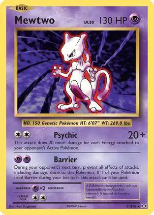 Mewtwo 051/108 - XY  Evolutions Reverse Holofoil