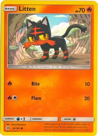 Litten (Water Web Holo) 024/149 - Miscellaneous Cards & Products Holofoil