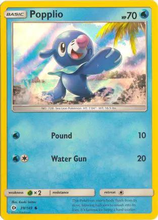 Popplio (Water Web Holo) 039/149 - Miscellaneous Cards & Products Holofoil