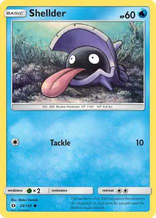 Shellder 033/149 - SM Base Set Reverse Holofoil