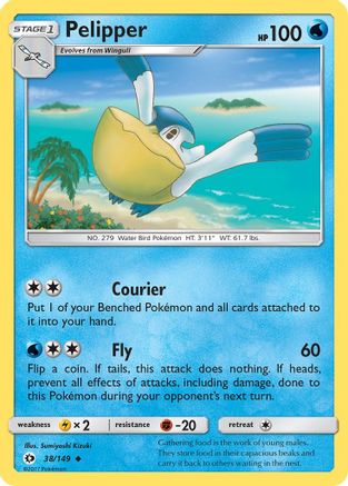 Pelipper 038/149 - SM Base Set Reverse Holofoil