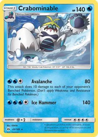 Crabominable 043/149 - SM Base Set Reverse Holofoil