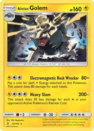 Alolan Golem 042/145 - SM  Guardians Rising Holofoil
